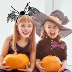 Halloween Bat Spider Pannband Silver><noscript><img width=