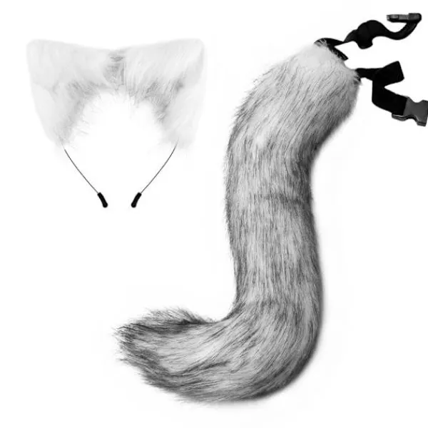 Halloween COS simulering räv plysch svans kläder tillbehör djur svans katt öra hår rosett huvudbonader - Perfet _tfrf> Tillbehör