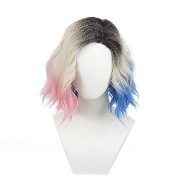 Halloween Cosplay Peruk för Addams Family Wednesday Karaktär Enid Sinclair Kort Vågig Hår Full Peruker Fest Rollspel Kostym Rekvisita> Peruker