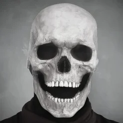 Halloween Cosplay Rörlig Käke Hel Huvud Skalle Mask Läskigt Skelett mörk färg><noscript><img width=