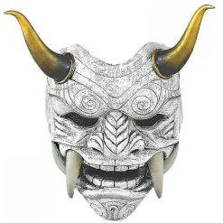 Halloween Cosplay Samurai Oni Mask Latex Huvudbonad Maskerad Mask> Masker