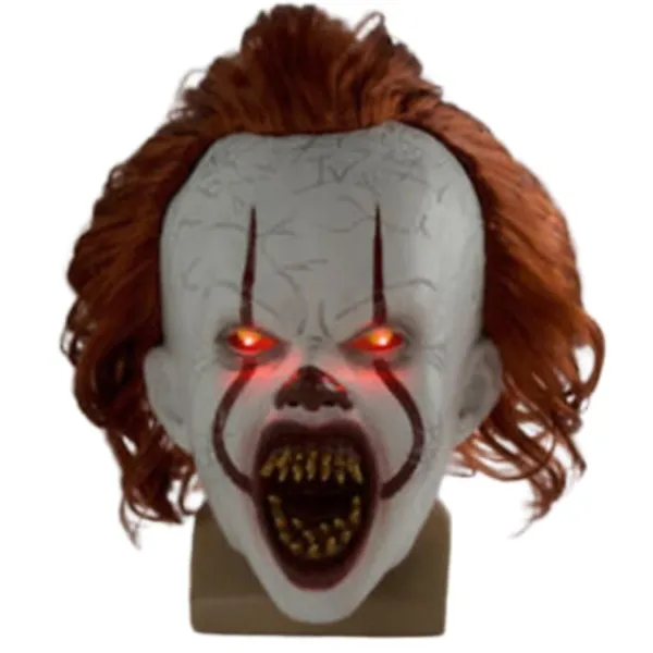 Halloween Cosplay Stephen Kings Det Pennywise Clown Mask Kostym Mask utan LED En storlek Mask med LED Mask med LED Men XL> Masker