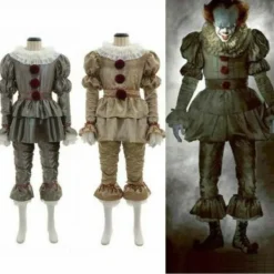 Halloween Cosplay Stephen Kings Det Pennywise Clown Mask Kostym Y Guld Barn M V Män M Men M> Dräkter