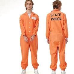 Halloween cosplay-kostymer för fångar, fängelseuniformer, orange overall för fångar C modell 3825869 C modell 3825869{FY} XL><noscript><img width=