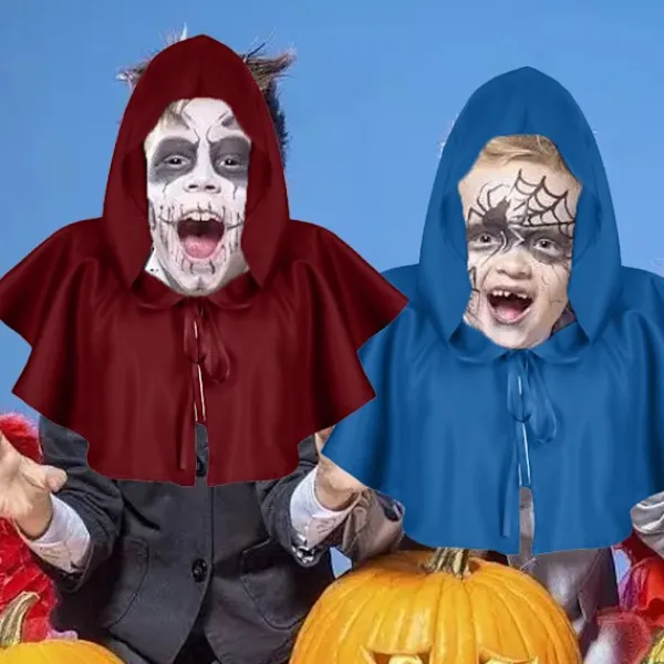 Halloween Cowl Hat Vintage medeltida Cowl Hat Cosplay kostym brown blue> Huvudbonader