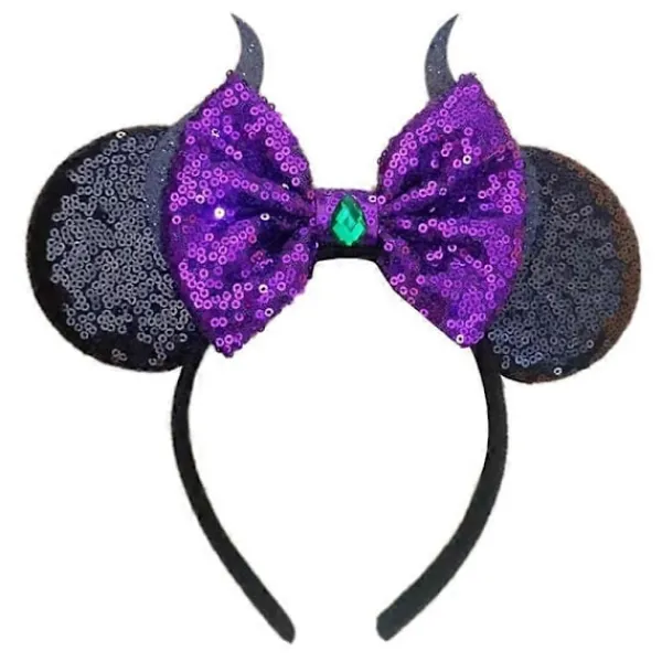 Halloween Dekoration Paljett Hårrosett Hårband Musöron Dödskalle Hårband Party> Huvudbonader