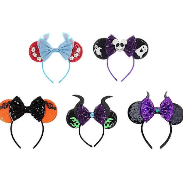 Halloween Dekoration Paljett Hårrosett Hårband Musöron Dödskalle Hårband Party> Huvudbonader