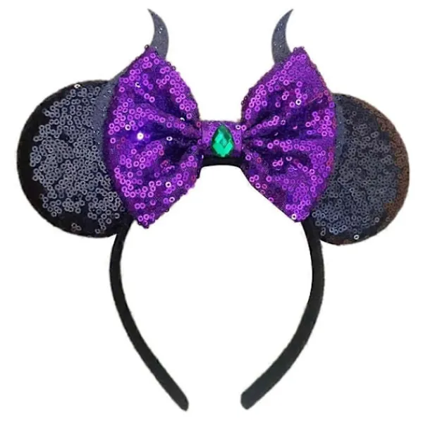 Halloween Dekoration Paljett Hårrosett Hårband Musöron Dödskalle Hårband Party> Huvudbonader