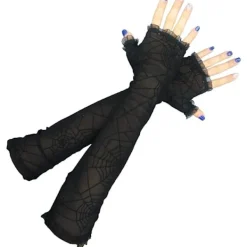 Halloween Dekorationer Dam Spindelnäts Armvärmare för Halloweenfest (Spindelnäts Armvärmare)><noscript><img width=