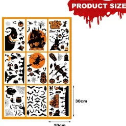 Halloween Dekorationer Fönsterdekorationer, Halloween fönsterdekorationer inomhus, skolhem kontorsfesttillbehör, 1> Smink