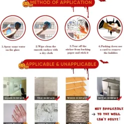 Halloween Dekorationer Fönsterdekorationer, Halloween fönsterdekorationer inomhus, skolhem kontorsfesttillbehör, 1><noscript><img width=