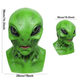 Halloween Dekorationer Halloween Alien Mask, Läskig Alien Mask Latex Mask, Realistiskt Skrynkligt Ansikte Av Halloween Kostymfest Alien Mask Fest Dekoration Props Grön | Fyndiq><noscript><img width=