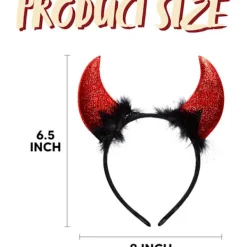 Halloween Djävulshorn Hårband Demonhorn Huvudbonad Röda Djävulshorn Röd Djävulsdräkt Tillbehör för Barn Kvinnor Män Halloweenfest> Huvudbonader