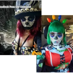 LAIQIANKUA Halloween Dress Up Party Favor 1 Piece Skull Makeup> Smink
