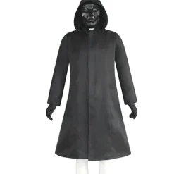 Halloween Ensemble Kläder Svart Uniform Rollspel Clown Jacka Spel Rollspel Kläder Jacka med mask och handskar S S> Dräkter