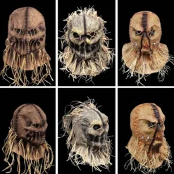 Halloween Fågelskrämma Huvudskydd Handskar Hatt Kostym Maskerad Party Cosplay><noscript><img width=