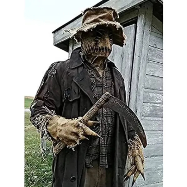 Halloween Fågelskrämma Huvudskydd, Fågelskrämma Mask, Läskig Jutesäck Full> Masker