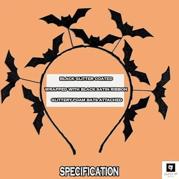 Halloween Fladdermus Hårband | One Size | Svart Glitter Fladdermus Hårband | Halloween Maskerad Kostym Tillbehör | Häx Hatt | För Vuxna Barn Män Kvinnor | Fyndiq> Huvudbonader