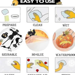 BraVärde Halloween Fönsterdekorationer, söta Halloween Fönsterdekorationer För Fönster-lingling}><noscript><img width=