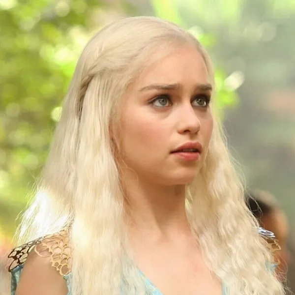 Halloween Game Of Thrones Peruker Kvinnor Blond Lång Lockig För Daenerys Targaryen Khaleesi Cosplay Kostym Peruker> Peruker