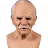 Halloween Gammal Mans Huvudbonad, Realistisk Silikonmaskerad Helhuvud Knepig Rekvisita Vitt Skägg Med Hår> Masker