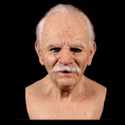 Halloween Gammal Mans Mask, Gammal Mans Huvudbonad Realistisk Silikonmask Helt Huvud Knepiga Rekvisita-Xin Vitt Skägg Med Hår> Masker
