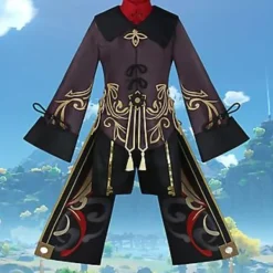 Halloween Genshin Impact Cosplay Uniform Kostymset med Hatt Anime Film Hu Tao (M)> Dräkter