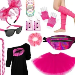 EURL Halloween Glow Party Set med Neonhalsband, Silikonarmband, Kjol och Laser Sport Midjeväska XL><noscript><img width=