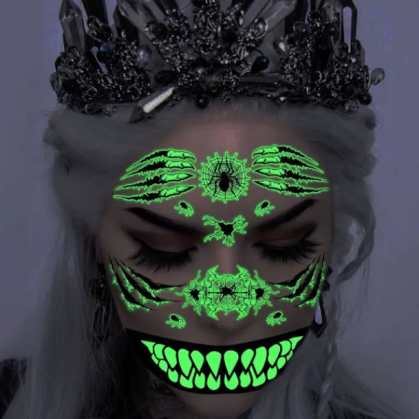 Halloween Glow-in-the-Dark Ansiktsklistermärken> Smink