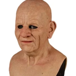 Halloween Gubbmask, Den äldre Gubben Huvudbonader Realistisk Silikonmaskerad Helhuvud Knepig rekvisita-XS8-> Masker
