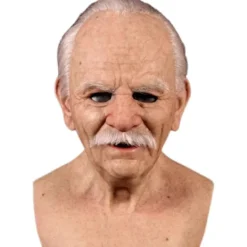 Halloween Gubbmask, Äldre Gubbe Huvudbonad Realistisk Silikonmask Helhuvud Knepig Rekvisita> Masker
