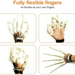 Halloween Handskar Bärbara Dödskalle Fingrar Ledade Finger Exten> Tillbehör