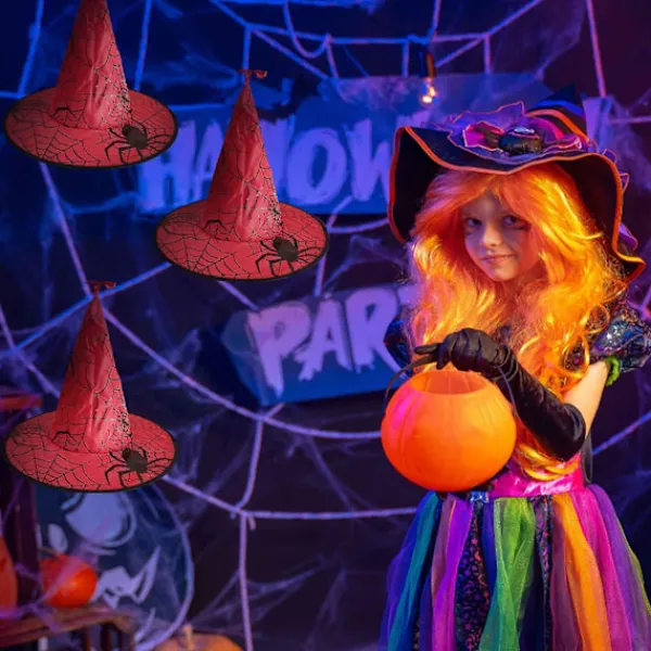 Halloween Hatt Häxhatt DekorationshängeRöd> Huvudbonader
