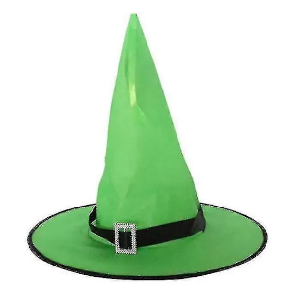 Halloween Hatt Spökfestival Party Dekoration Rekvisita LED-ljus Häxhatt Magiker Häxhatt Trollkarlshatt - utan ljus - grön> Huvudbonader