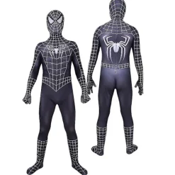 Halloween Herr Svart Remy Spiderman Cosplay Kostym Venom Symbiote Remy Dräkt Zentai Kroppsdräkt Vuxen Huva Avtagbar XS> Dräkter
