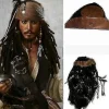 FMYSJ Halloween Herr Vuxen Pirat Kapten Jack Sparrow Peruk Hatt Pirates Of The Caribbean Cosplay Tillbehör (FMY)> Tillbehör