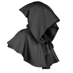 Halloween Huva Cape Sjal Polyester Medeltida Cowl Hat Foto Prop> Dräkter