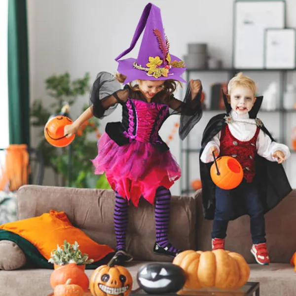 Halloween Häxhatt Filt Hatt Halloween Fest Maskerad Cosplay Kostym Tillbehör Fest Dekor> Huvudbonader