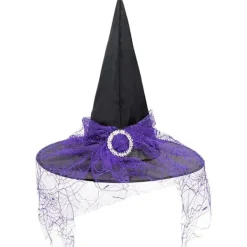 Halloween Häxhatt för Kvinnor Spetsig Spets Halloween Kostymtillbehör för Fest> Huvudbonader