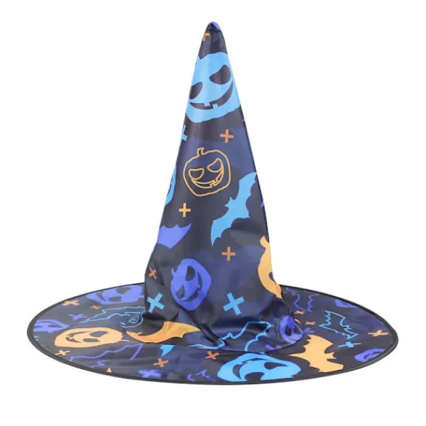 Halloween häxhatt Plisserad trollkarlhatt 1 1 1> Huvudbonader