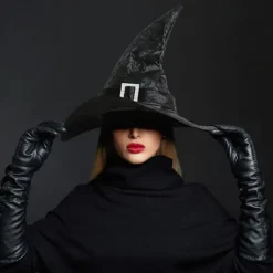 Halloween Häxhatt Wizard Män Kvinnor Svart Kostym Cosplay Party Girl> Huvudbonader