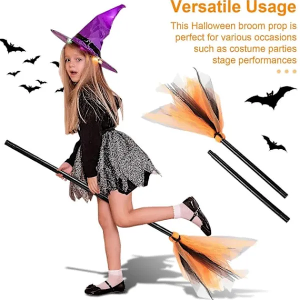 Halloween Häxkvast Trollkarl Cosplay Tillbehör Halloweenfest Rekvisita Realistisk Plastkvast Dekoration för Scenföreställning> Tillbehör