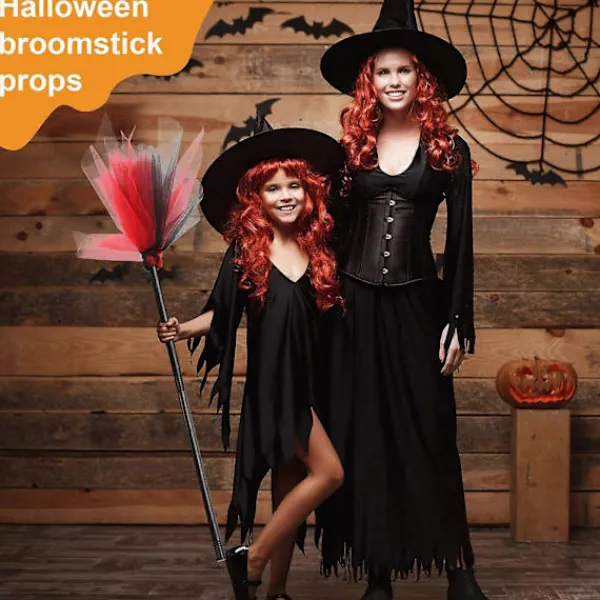 Halloween Häxkvast Trollkarl Cosplay Tillbehör Halloweenfest Rekvisita Realistisk Plastkvast Dekoration för Scenföreställning> Tillbehör