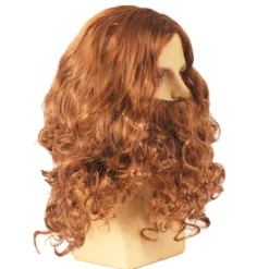 Jettbuying Halloween Jesus Peruk Kostym Rekvisita Lång Lockig Peruk Rolig Brun W One Size><noscript><img width=