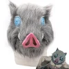 Halloween Jul Demon Slayer Hashibira Inosuke Cosplay Mask Halloween Karneval Huvudbonad Fest Anime Fancy Dress Up Huvudbonad Kostym Rekvisita> Masker