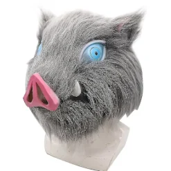 Halloween Jul Demon Slayer Hashibira Inosuke Cosplay Mask Halloween Karneval Huvudbonad Fest Anime Fancy Dress Up Huvudbonad Kostym Rekvisita><noscript><img width=