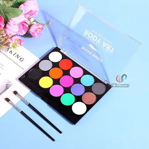 Halloween Jul Julklappar Dekoration 15 Färger Vattenlöslig Ansiktsmålning Kroppsmålning Pigment> Smink