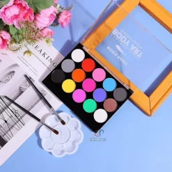 Halloween Jul Julklappar Dekoration 15 Färger Vattenlöslig Ansiktsmålning Kroppsmålning Pigment><noscript><img width=