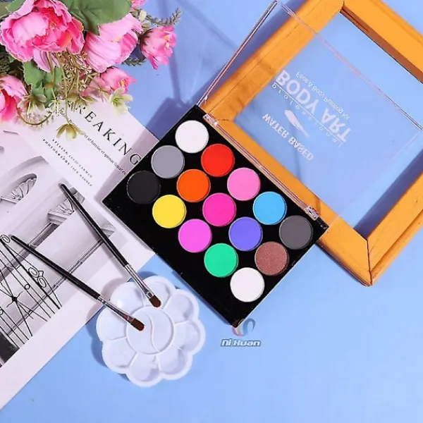 Halloween Jul Julklappar Dekoration 15 Färger Vattenlöslig Ansiktsmålning Kroppsmålning Pigment> Smink