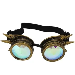 LEIGELE Halloween Kalejdoskop Rave Glasögon Regnbåge Kristall Linser Justerbara Trippy Psykedeliska Steampunk Glasögon (LGL)> Tillbehör